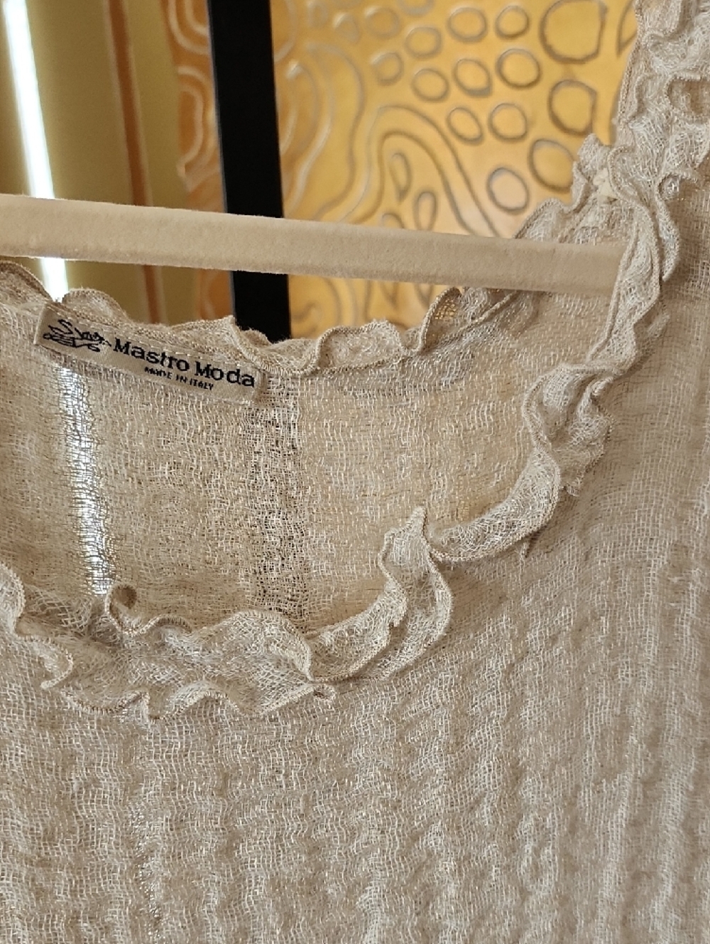 Boho Crinkled Ivory Maxi Dress - Picture 7 of 7